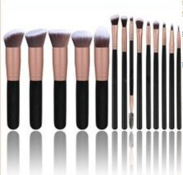 14pcs Wood Handle Makeup Brush Set